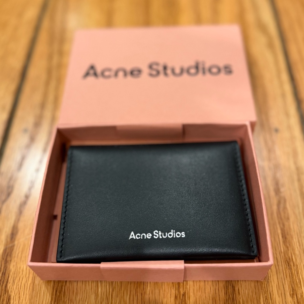 Acne Studios Black Leather Card Holder